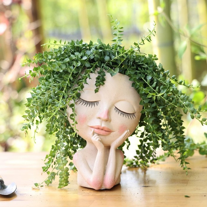 Thoughtful Lady Planter by Veasoon