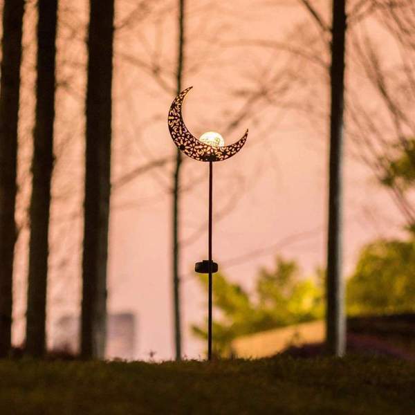 Solar Powered Crescent Moon Garden Light by Veasoon