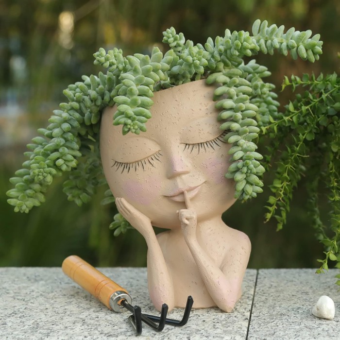 Lady Zen Face Planter by Veasoon