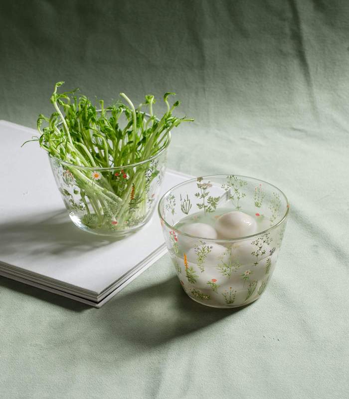 Grass & Flowers Glass Mug by Veasoon