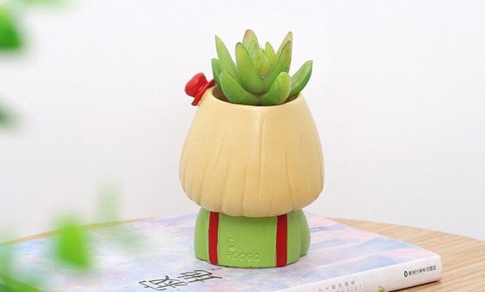 Little Blonde Girl Flower Pot by Veasoon