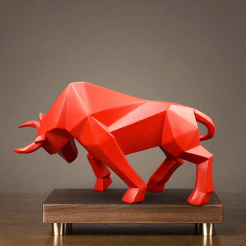 Geometric Bull Figurine by Veasoon