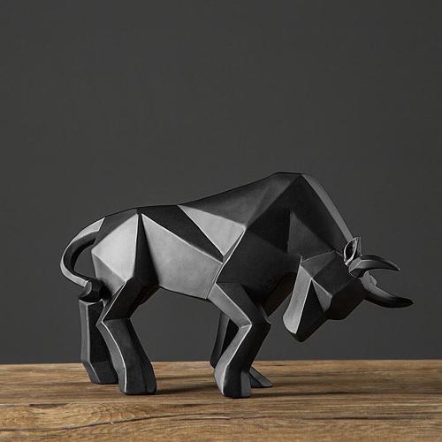 Geometric Bull Figurine by Veasoon