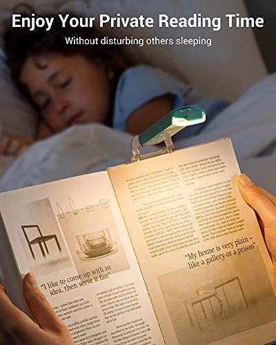 LED Book Reading Clip Lights Rechargeable Book Light by Veasoon