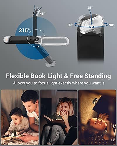 LED Book Reading Clip Lights Rechargeable Book Light by Veasoon