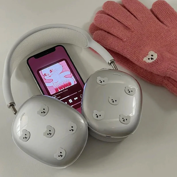 Teddy Bear Face Headphone Covers by Veasoon