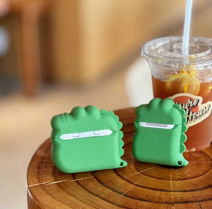 Green Dinosaur AirPod Case Cover by Veasoon
