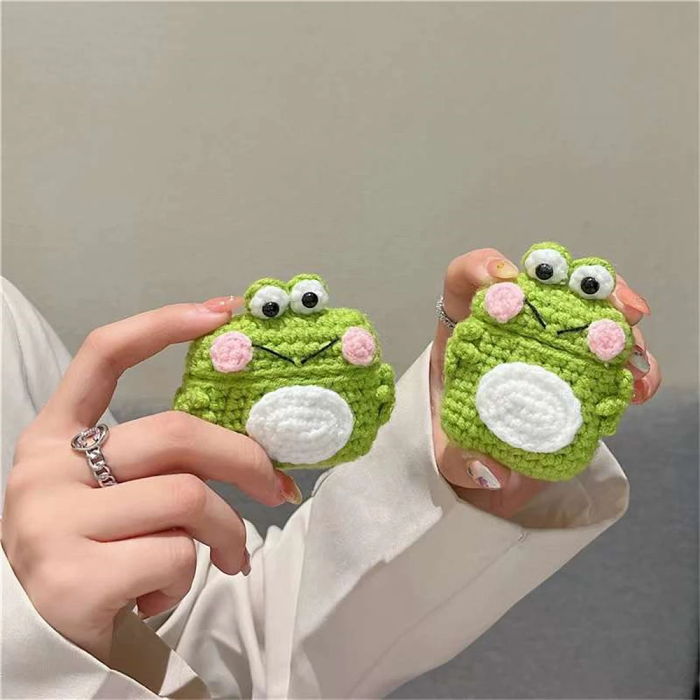 Crochet Frog AirPods Case Cover by Veasoon