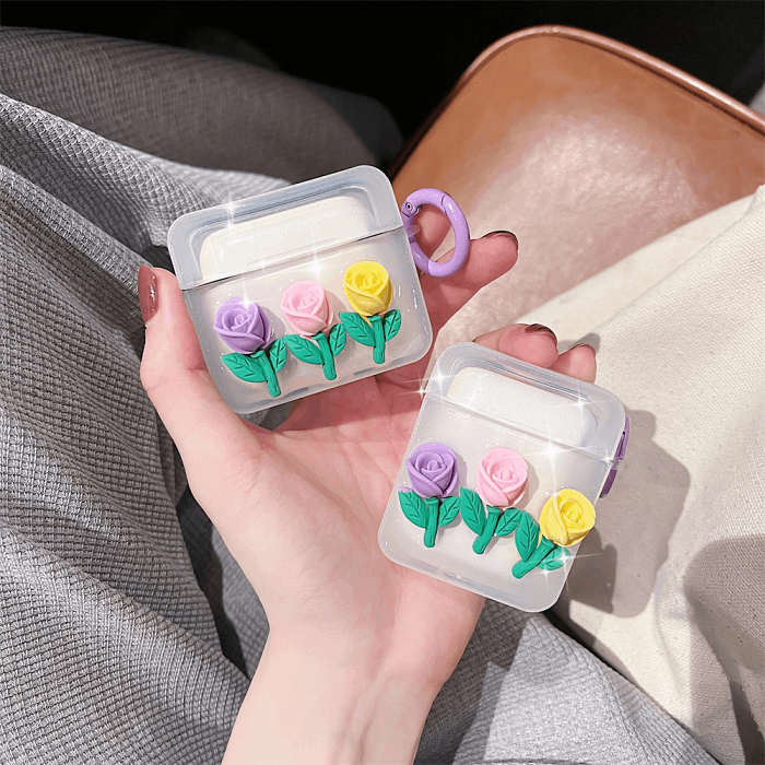 3D Roses Airpod Case Cover by Veasoon