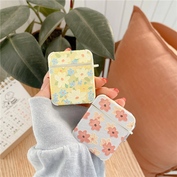 Paint Floral Print Airpods Case Cover (2 Colours) by Veasoon