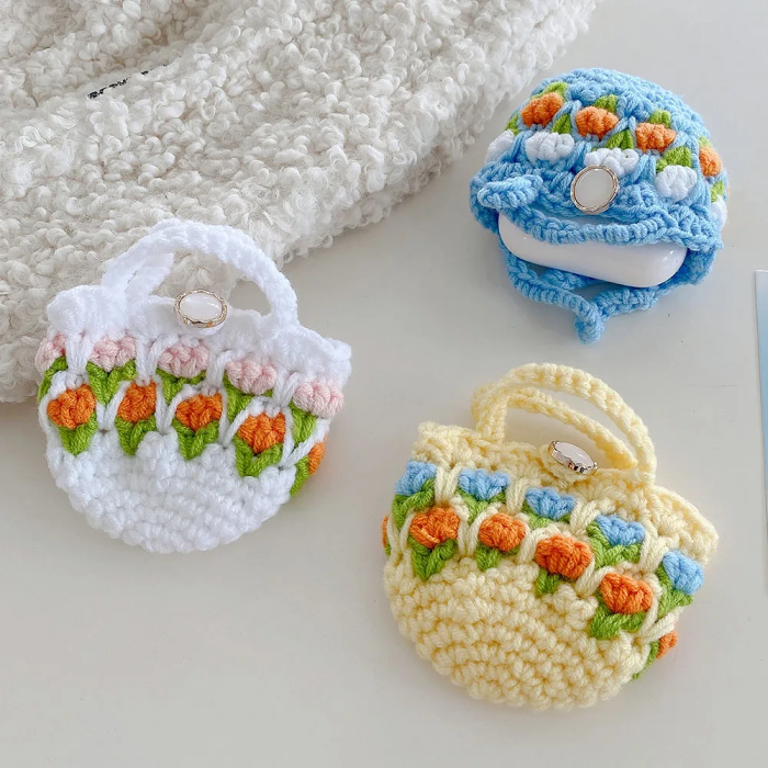 Knitted Tulip Bag AirPods Charger Case Cover (3 Colours) by Veasoon