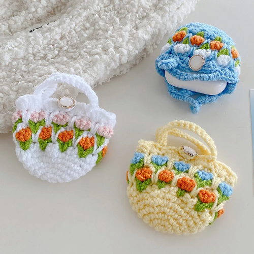 Knitted Tulip Bag AirPods Charger Case Cover (3 Colours) by Veasoon