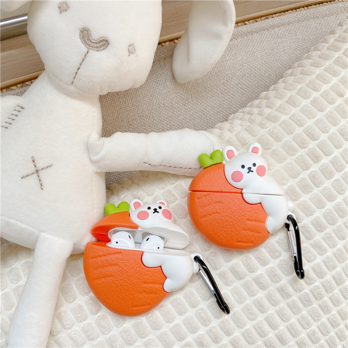 Carrot Bunny Airpod Case Cover by Veasoon