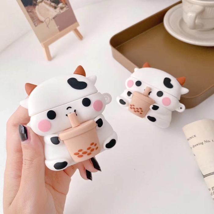 Bubbly Boba Cow Airpods Case (1&2&Pro) by Veasoon