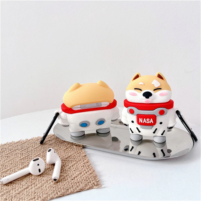 Shiba Inu Astronaut Airpod Case Cover by Veasoon