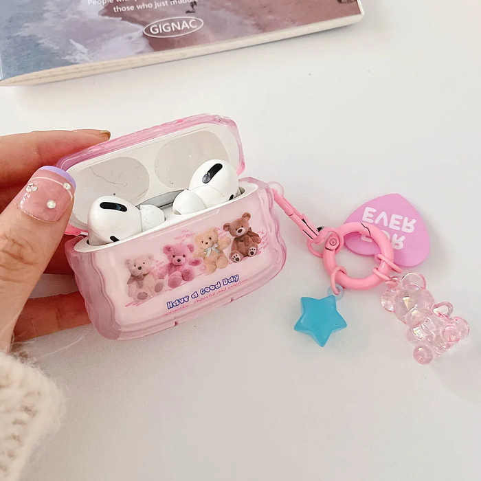 Luckily Teddy Bear AirPods Charger Case Cover by Veasoon