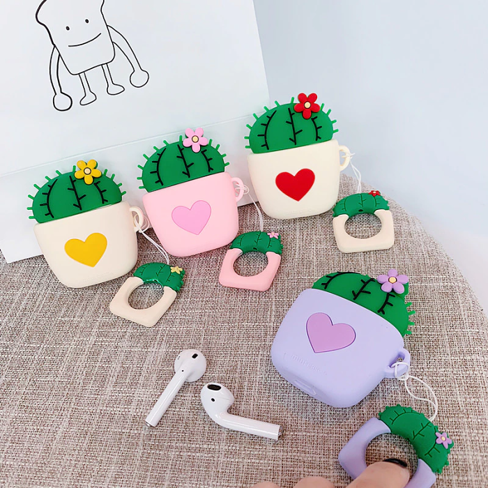 Heart Cactus Airpod Case Cover (4 Colours) by Veasoon