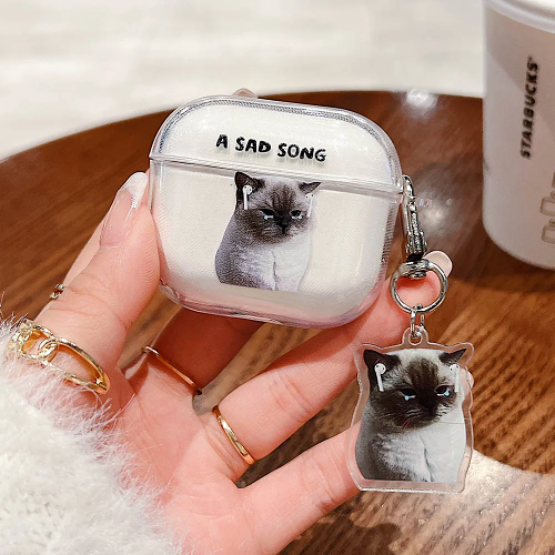 Sad Song Cat AirPods Charger Case Cover by Veasoon
