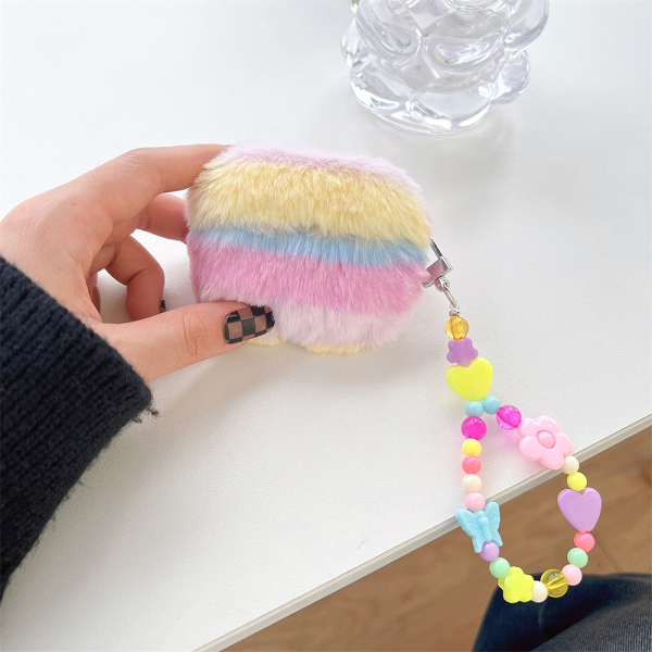 Furry Purple AirPods Charger Case Cover with Charm Strap (4 Models) by Veasoon