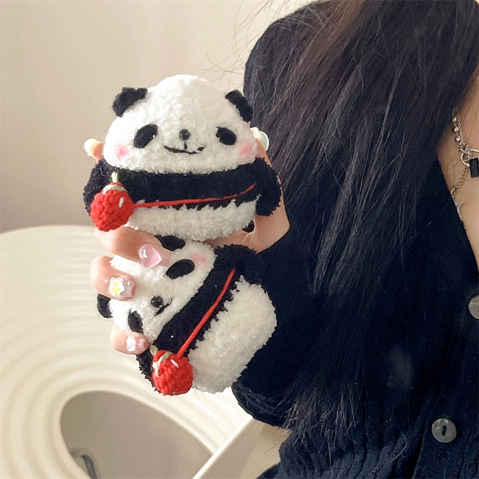 Crochet Panda Bear AirPods Case Cover by Veasoon