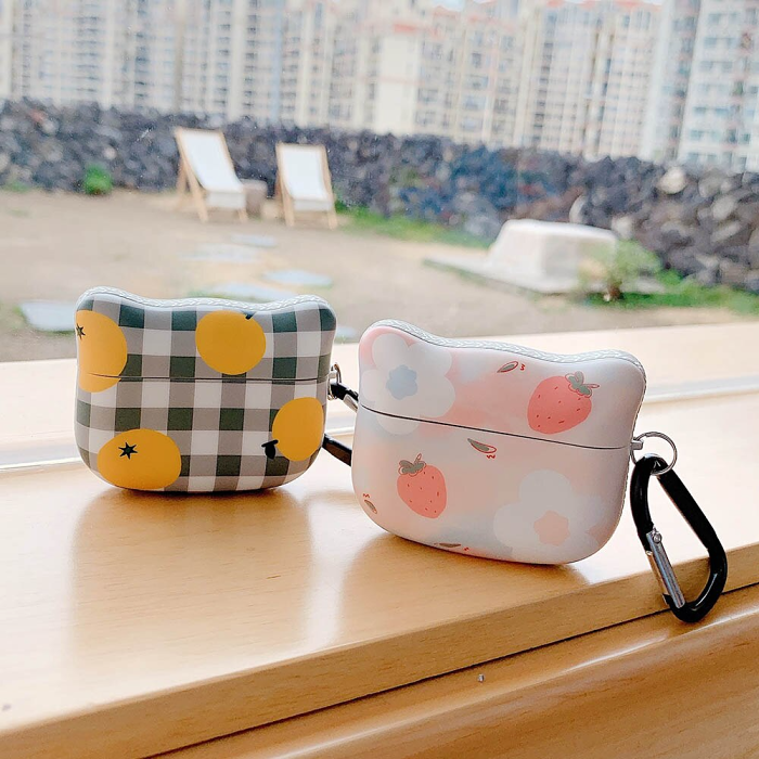 Fruity Cat Ears AirPods Charger Case Cover (2 Designs) by Veasoon