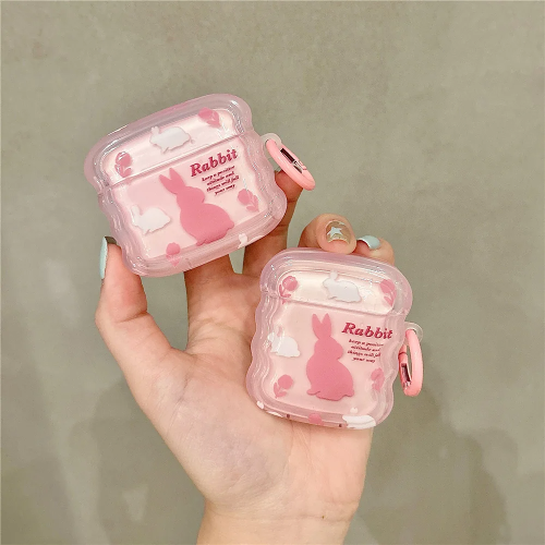 Pink Rabbit AirPods Charger Case Cover by Veasoon