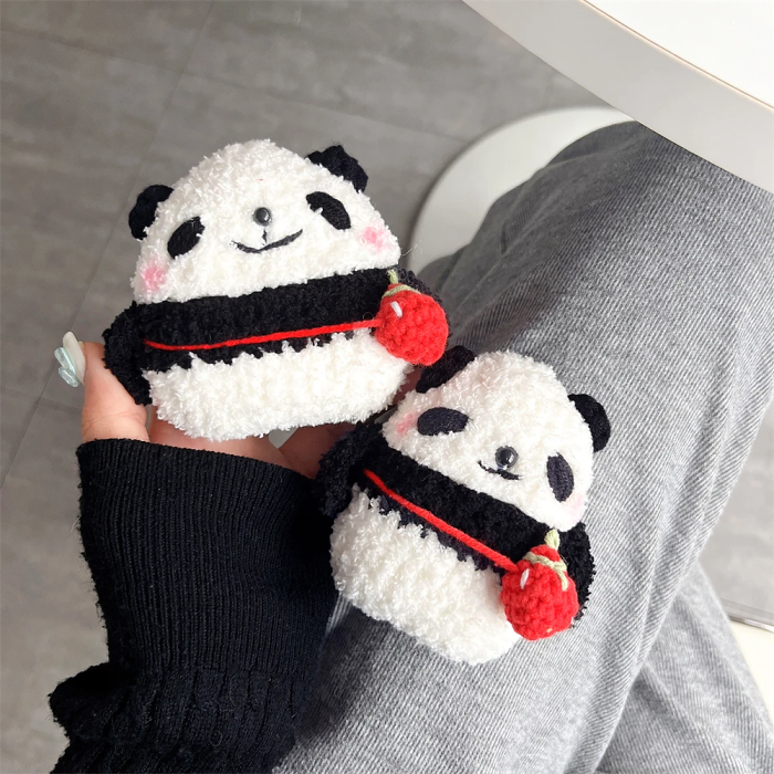 Crochet Panda Bear AirPods Case Cover by Veasoon