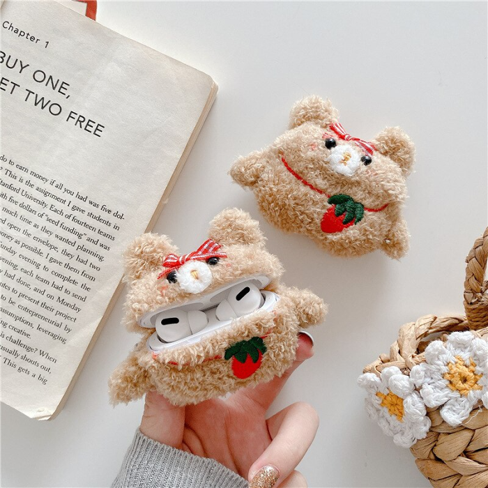 Cottagecore Teddy Bear Face Airpod Case Cover by Veasoon