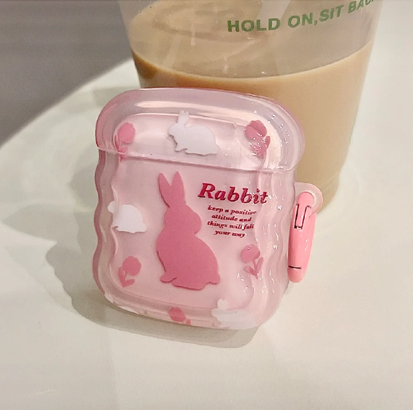 Pink Rabbit AirPods Charger Case Cover by Veasoon