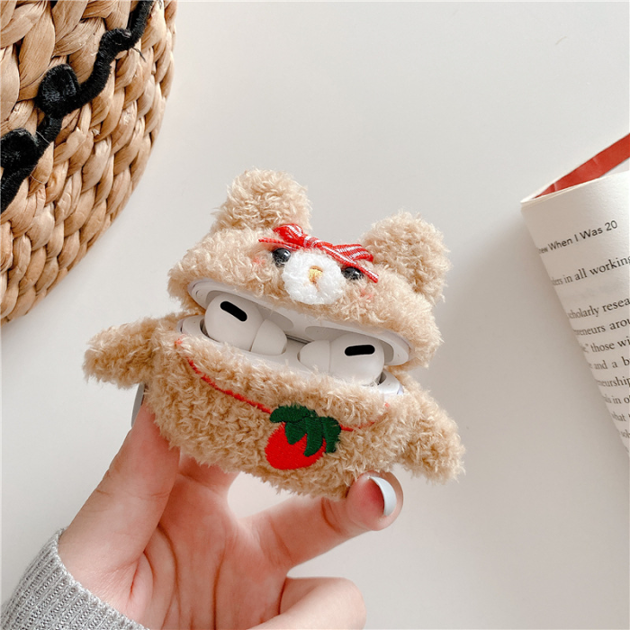 Cottagecore Teddy Bear Face Airpod Case Cover by Veasoon