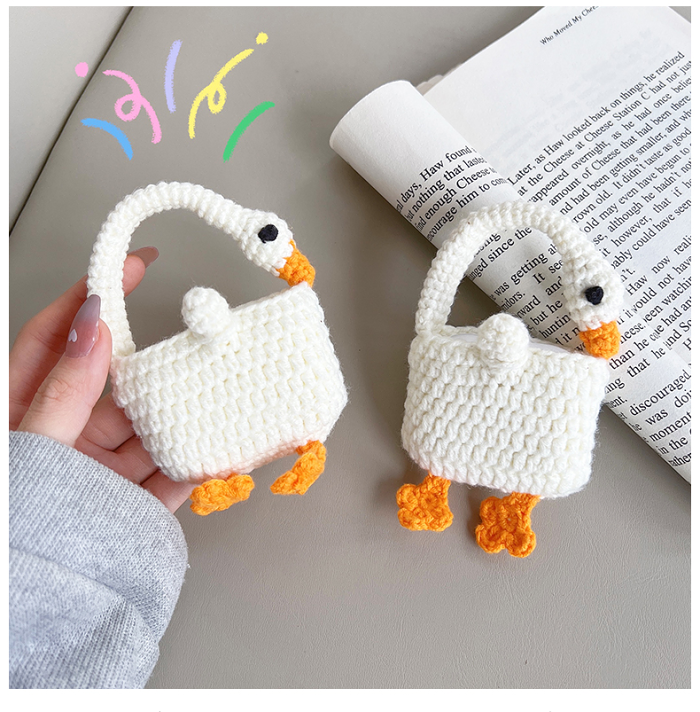 Knitted Goose AirPod Case Cover by Veasoon