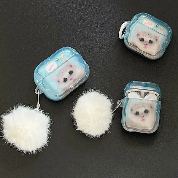 Cat Face AirPods Charger Case Cover by Veasoon