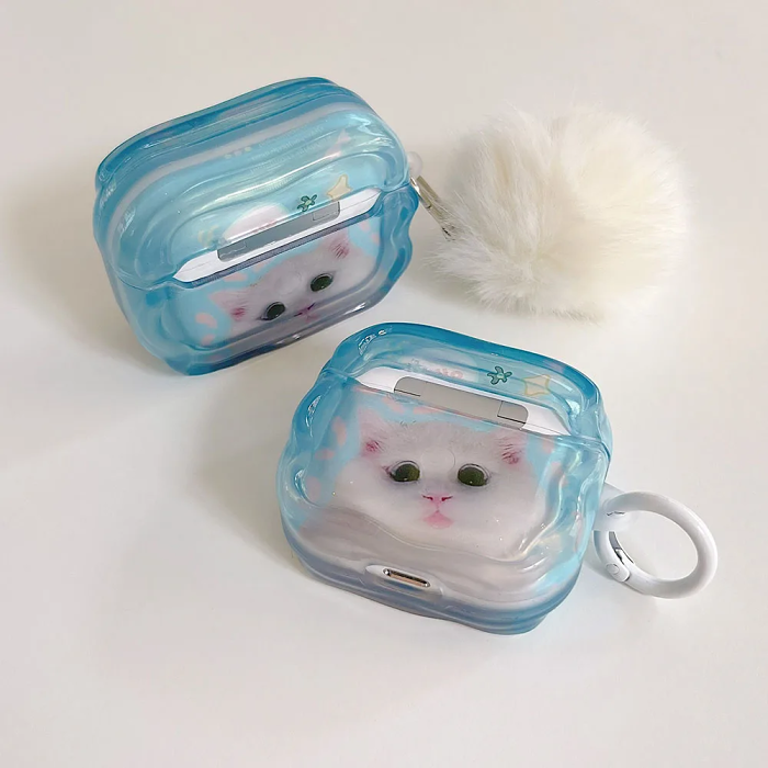 Cat Face AirPods Charger Case Cover by Veasoon