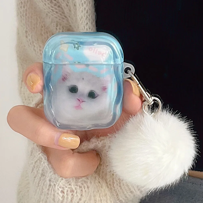 Cat Face AirPods Charger Case Cover by Veasoon