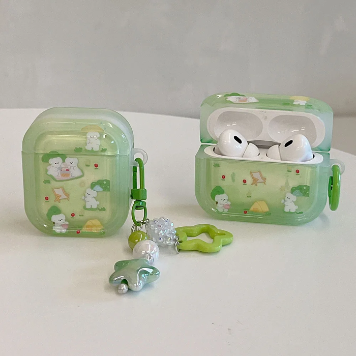 Kitty and Puppy Picnic AirPods Charger Case Cover (2 Designs) by Veasoon