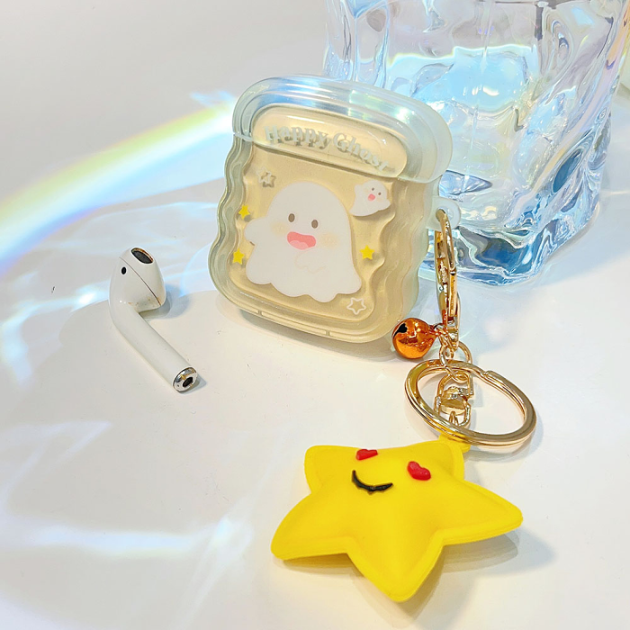 Happy Ghosts AirPods Case Cover with Star Charm by Veasoon