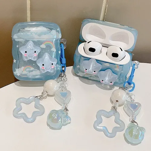 Lucky Stars AirPods Case Cover Wth Charm Strap by Veasoon