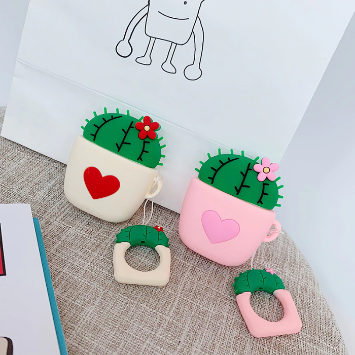 Heart Cactus Airpod Case Cover (4 Colours) by Veasoon