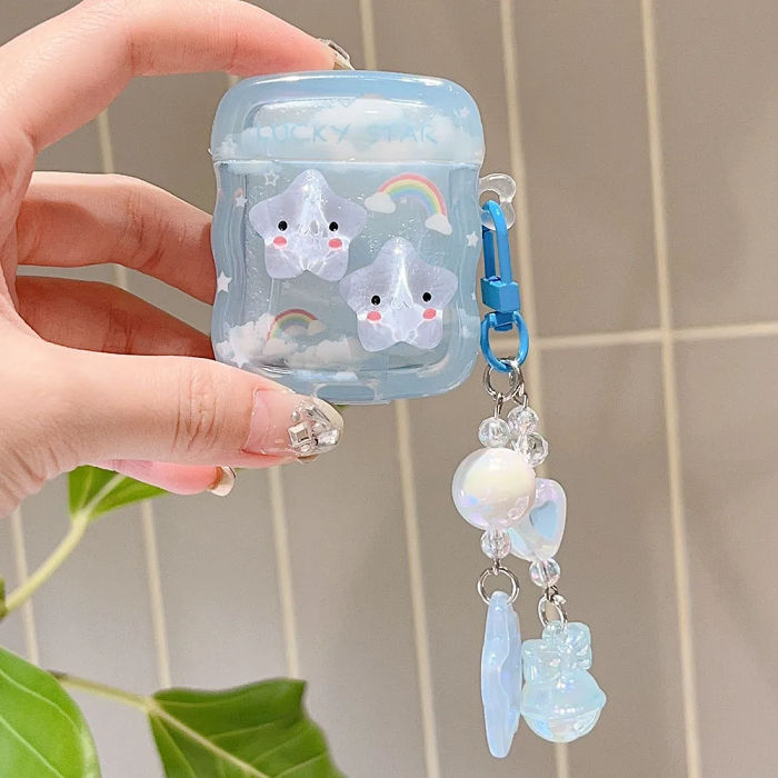 Lucky Stars AirPods Case Cover Wth Charm Strap by Veasoon