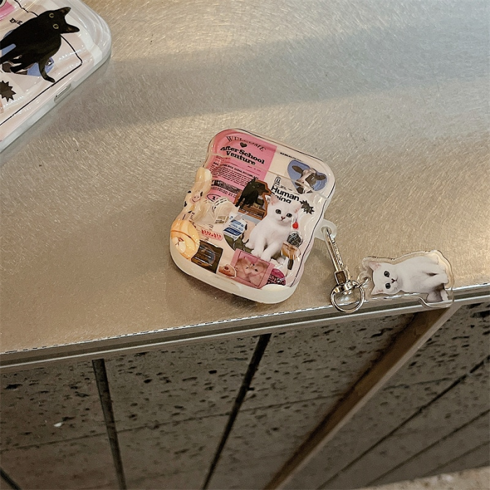 Cat Collage AirPods Charger Case Cover by Veasoon