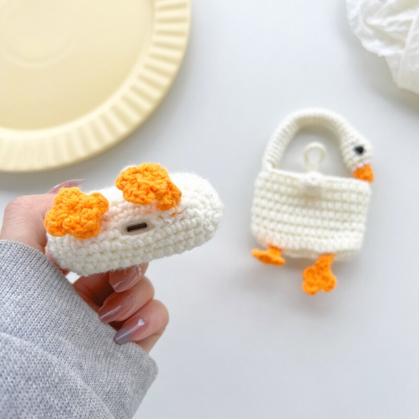 Knitted Goose AirPod Case Cover by Veasoon