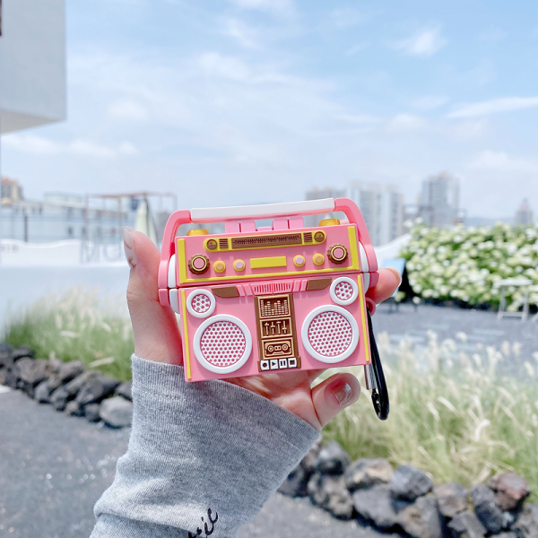 Pink Boombox Airpod Case Cover by Veasoon