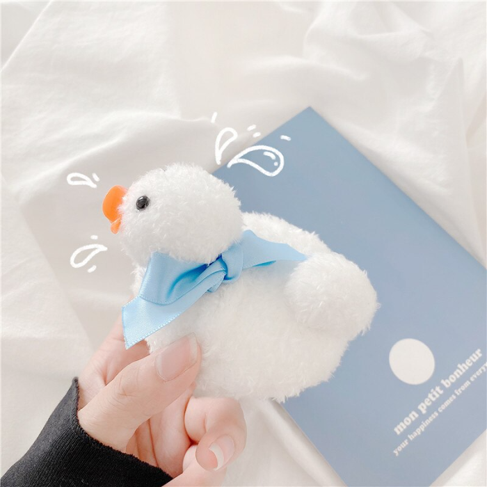Fluffy Ribbon Ducky Airpod Case Cover by Veasoon