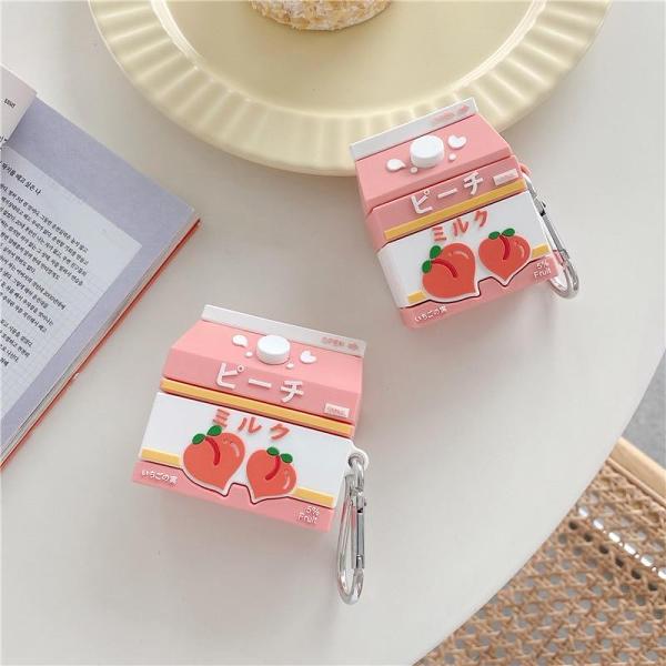 Sweet Peach Milk Carton Airpods Case (1&2&Pro) by Veasoon
