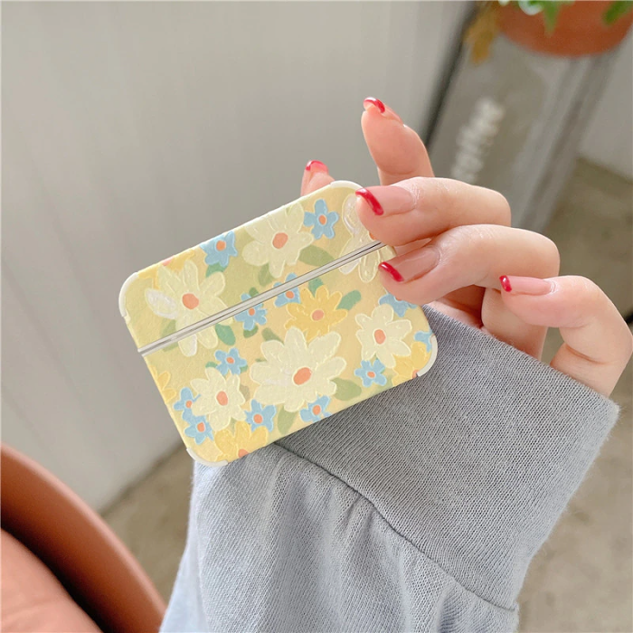 Paint Floral Print Airpods Case Cover (2 Colours) by Veasoon