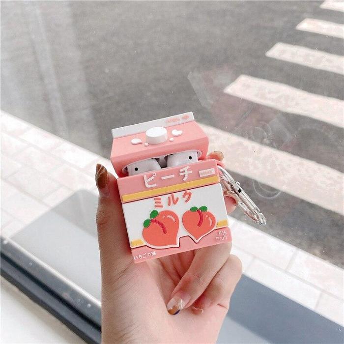 Sweet Peach Milk Carton Airpods Case (1&2&Pro) by Veasoon
