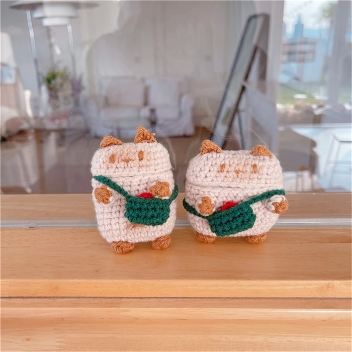 Knitted Kitten AirPods Case Cover by Veasoon