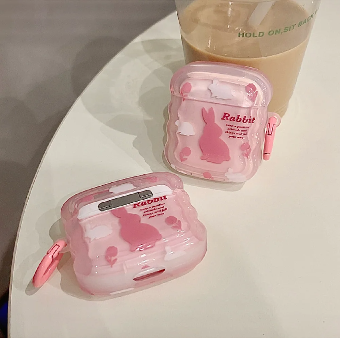 Pink Rabbit AirPods Charger Case Cover by Veasoon