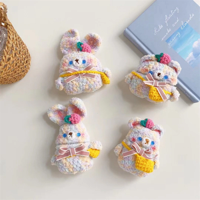 Pastel Soft Teddy Bear/Bunny Face Airpod Case Cover (2 Designs) by Veasoon