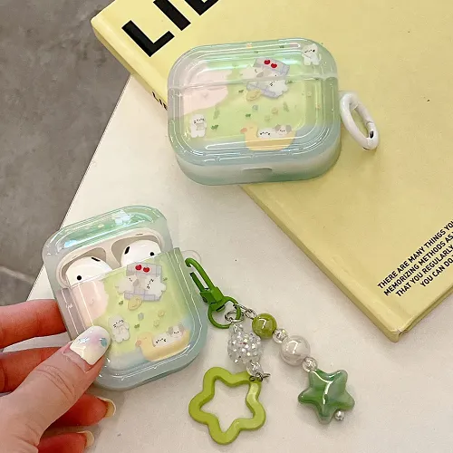 Kitty and Puppy Picnic AirPods Charger Case Cover (2 Designs) by Veasoon